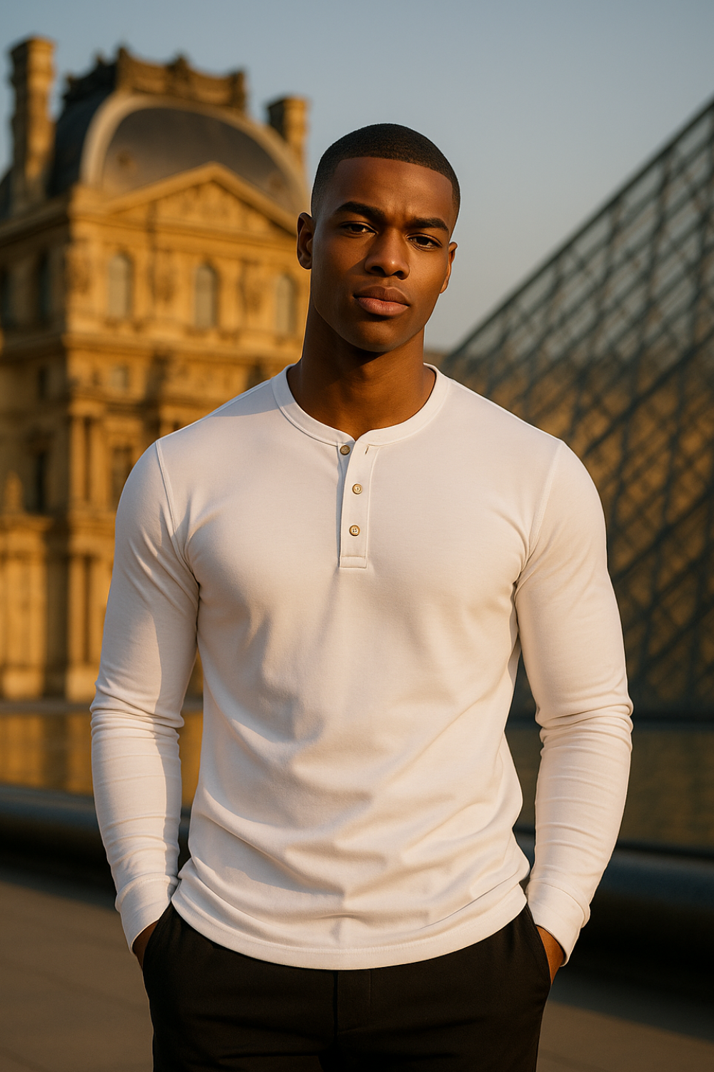 Men’s Breathable Long-Sleeve Henry Polo