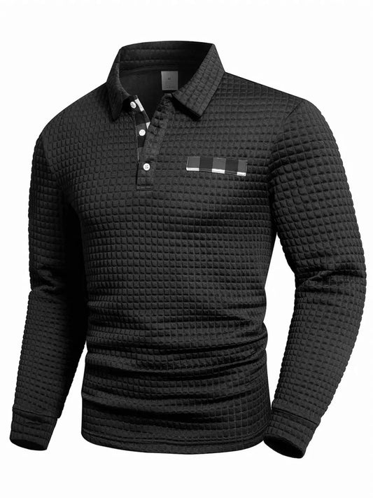 Men’s Jacquard Grid Polo Jumper